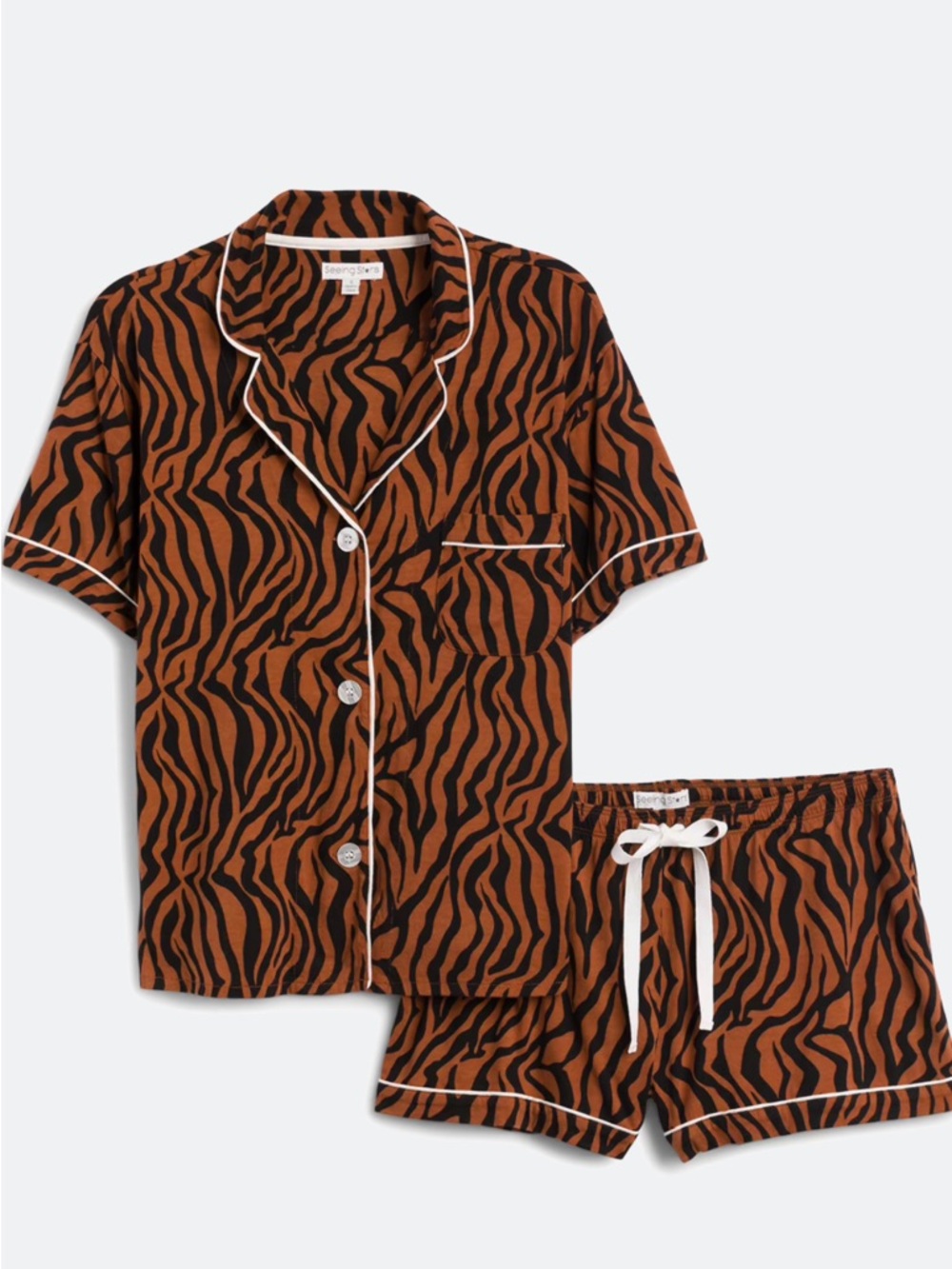 Sleeper Brown Zebra Print Short Pajama Set - XL